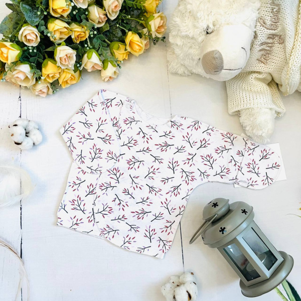 Распашонка для новорожденного из натурального хлопка Bebika (20/14-4)